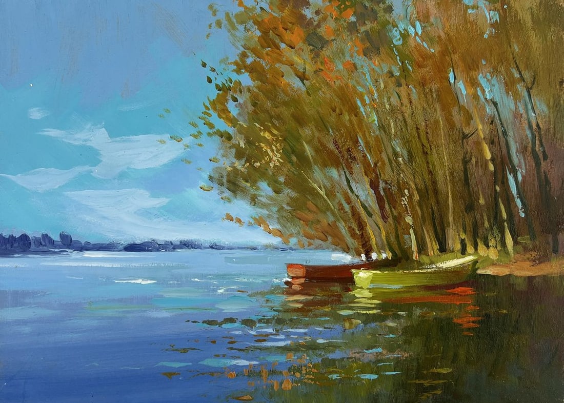 Oil painting Between water and trees Yuriy Suprunchuk - 3