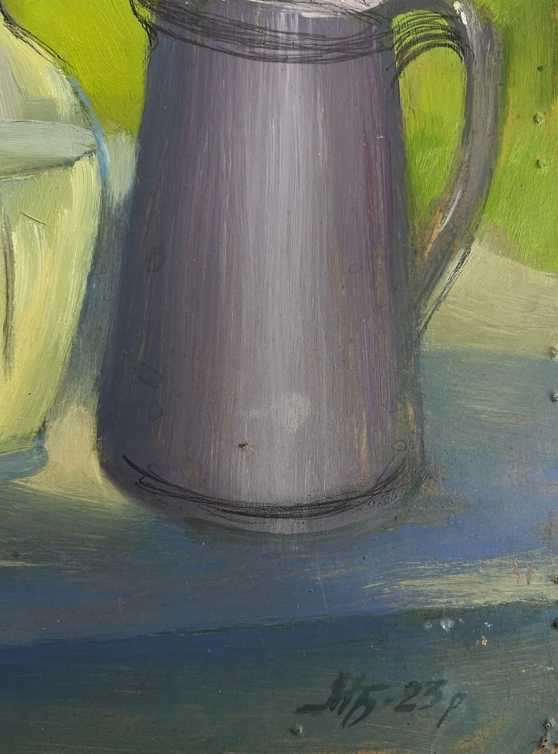 Oil painting Tea and flowers Mykhailo Burdylo - 8