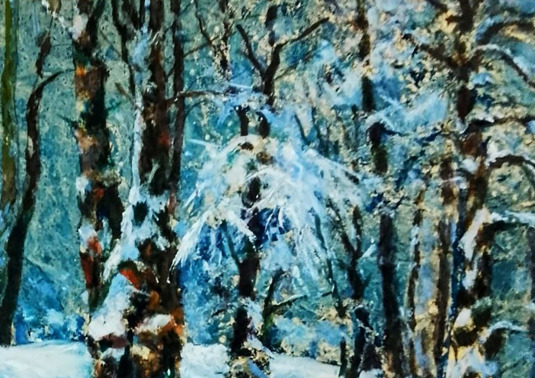 Oil painting The forest was covered with snow Vitaly Duhnevich - 3