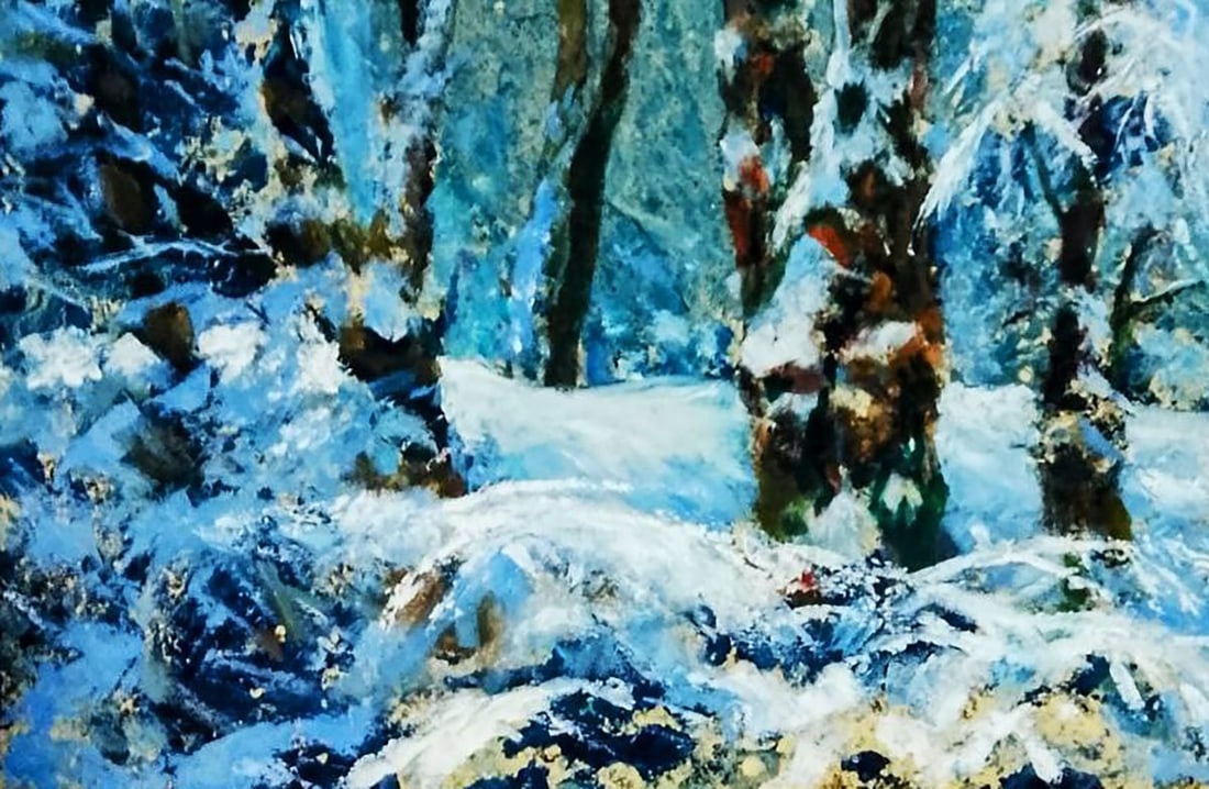 Oil painting The forest was covered with snow Vitaly Duhnevich - 4