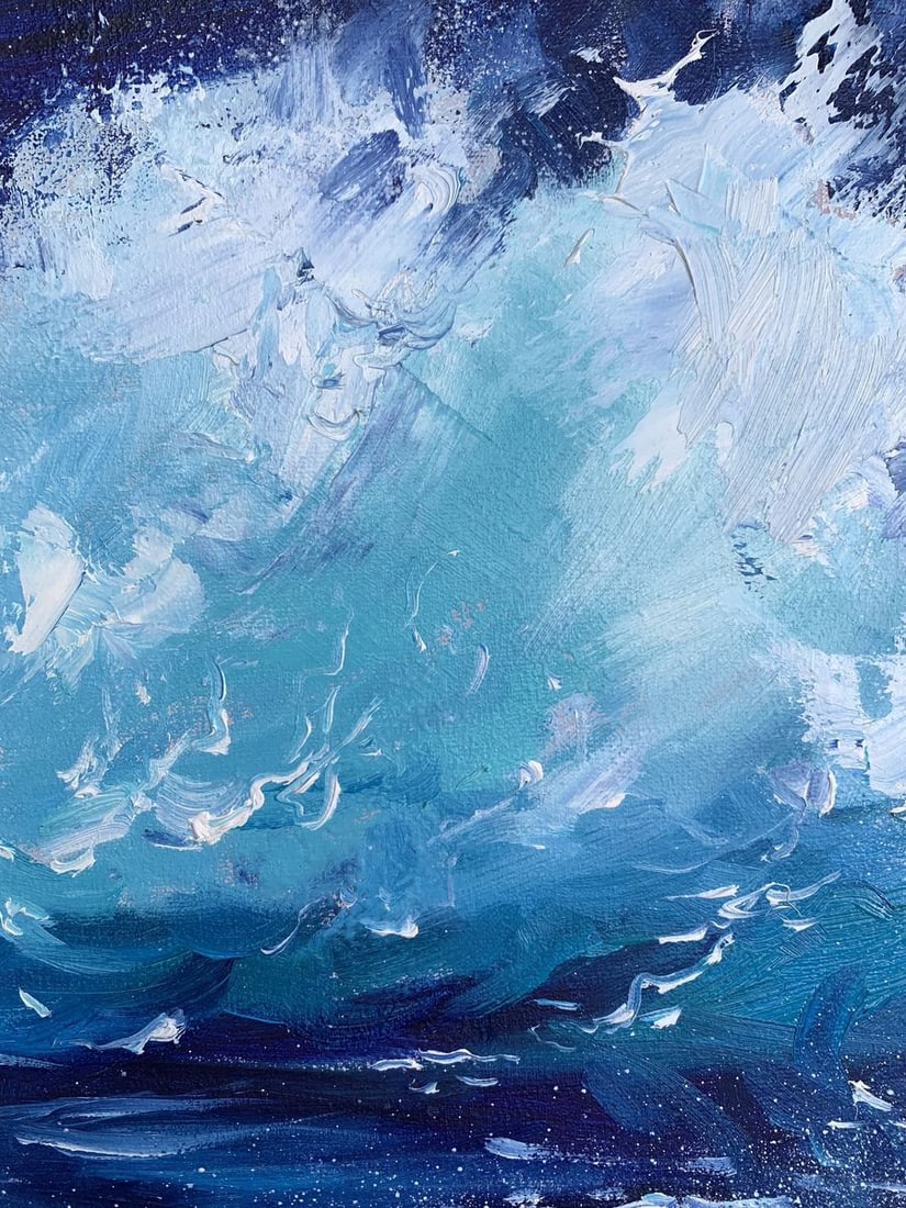 Oil painting Sea wavy breeze Tatyana Derdey - 4