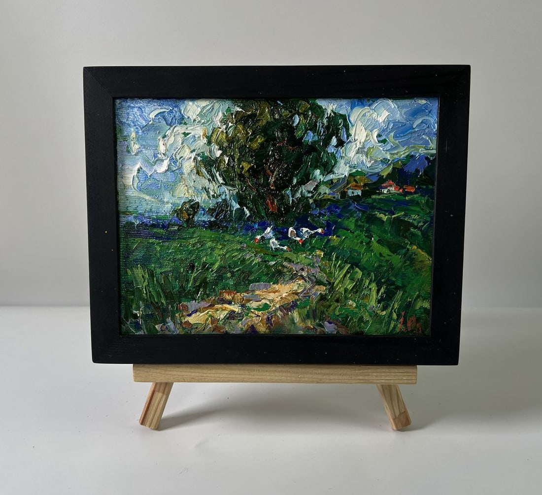 Oil painting Before the storm Oleksiy Ivanyuk: NoAAA5853The Oil painting Canvas titled "Before the storm" captures the fragile moment of stillness and mounting tension in nature when the air thickens, the sky darkens, and the landscape braces itse