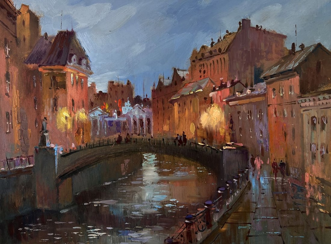 Oil painting Streets of the city at night Yuriy Suprunchuk - 3