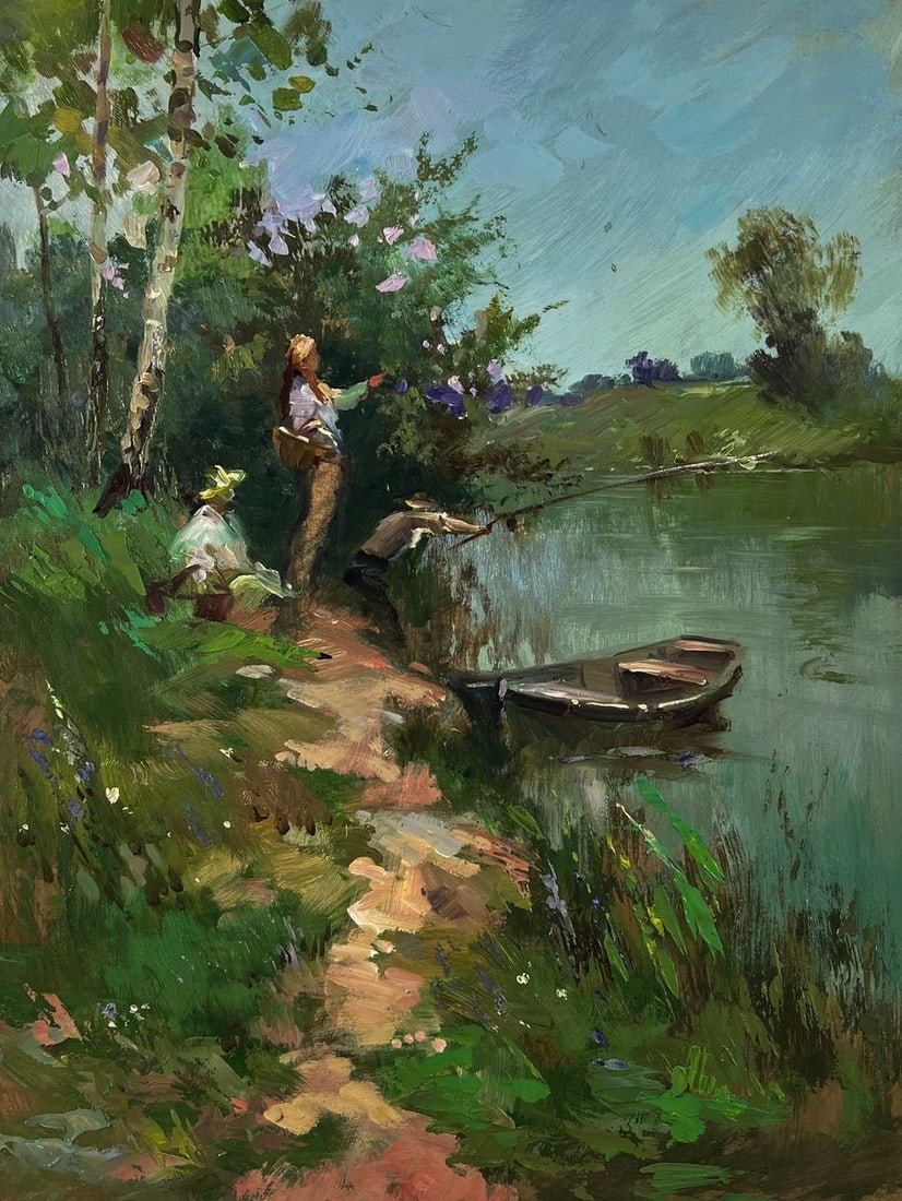 Oil painting Fishermen on the shore Yuriy Suprunchuk - 3