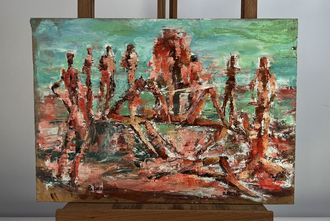 Oil painting Collected thoughts Vadim Aksenov: NoAAA5006The oil painting on wood titled "Collected thoughts" offers a deeply intimate and contemplative visual narrative, where emotion and atmosphere are delicately interwoven through the artist's
