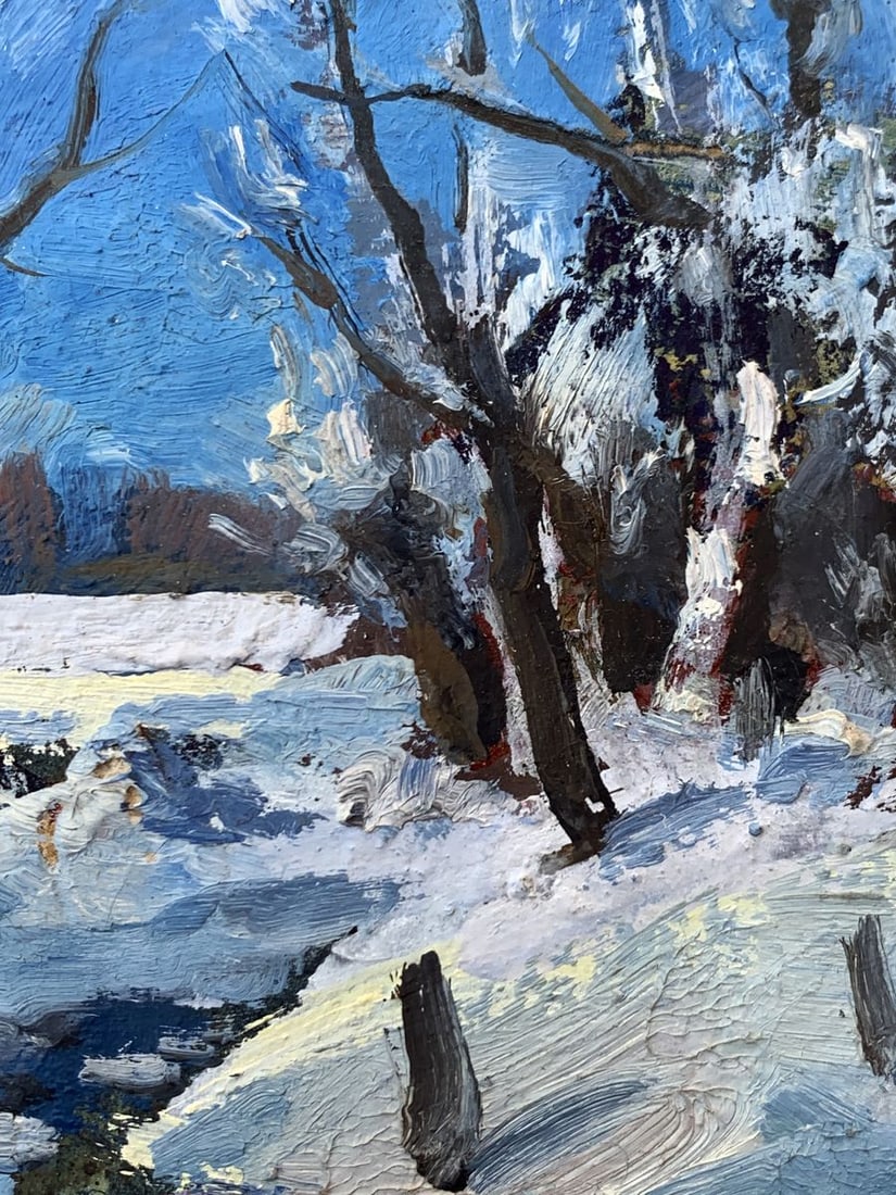 Oil painting In the night winter forest Leonid Maistrenko - 8