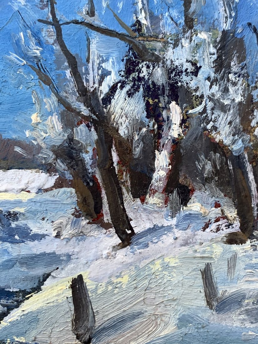 Oil painting In the night winter forest Leonid Maistrenko - 9