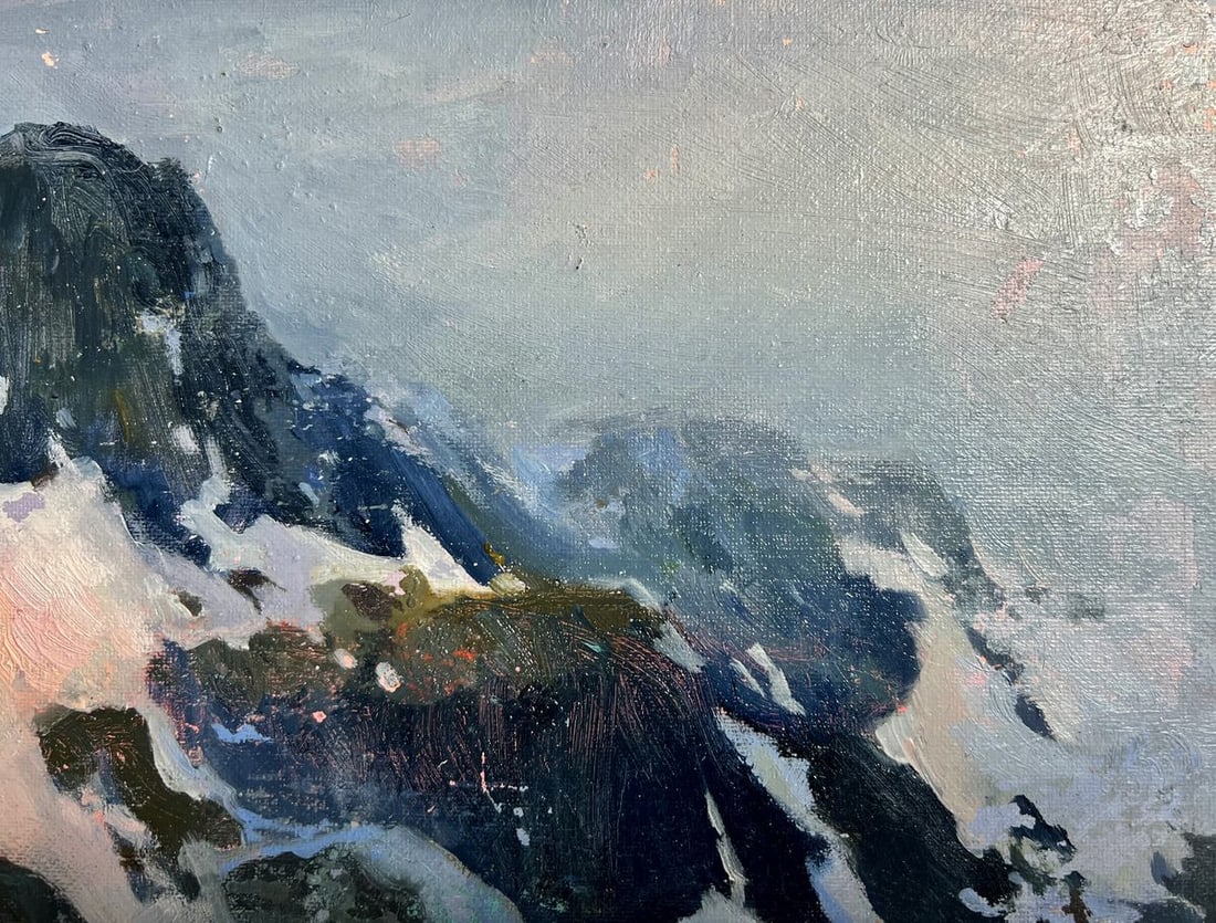 Oil painting On top of a snowy mountain Tatyana Derdey - 5