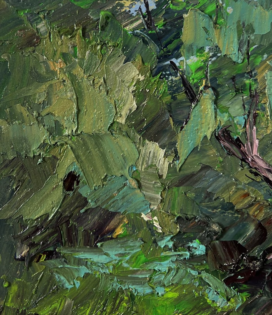 Oil painting Trees above the river Boris Serdyuk - 6