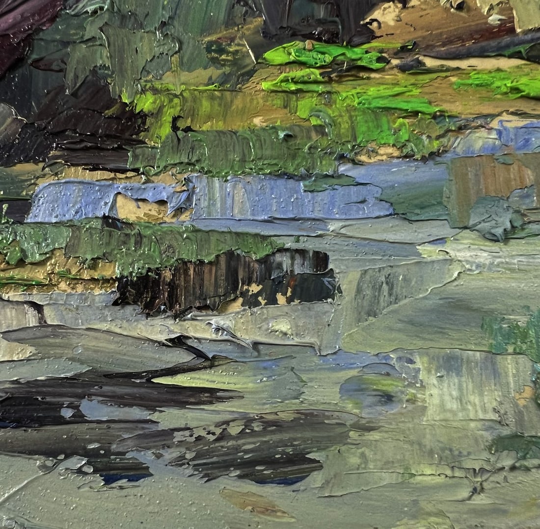 Oil painting Trees above the river Boris Serdyuk - 8