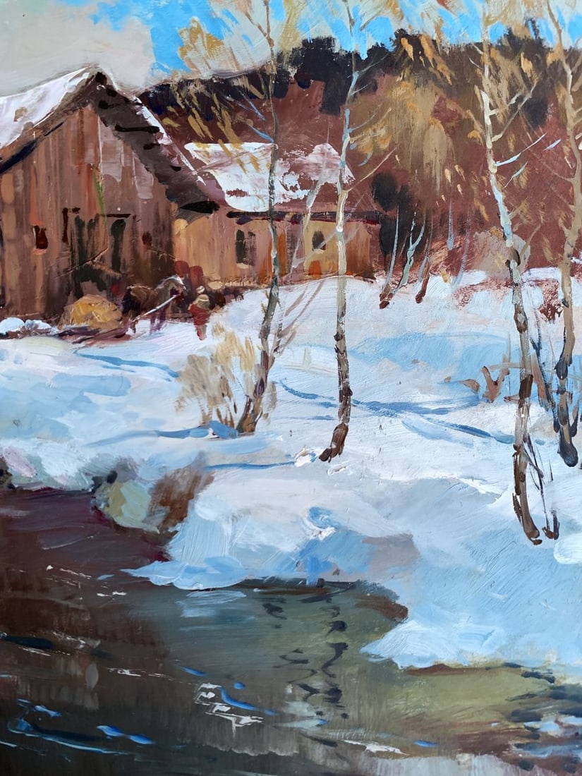 Oil painting After the night snowstorm Yuriy Suprunchuk - 11