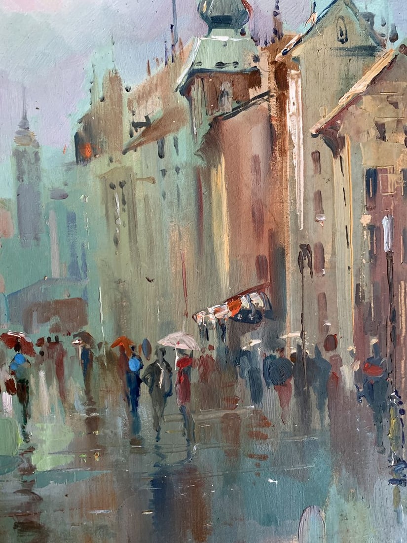 Oil painting Dynamics of urban life Yuriy Suprunchuk - 11