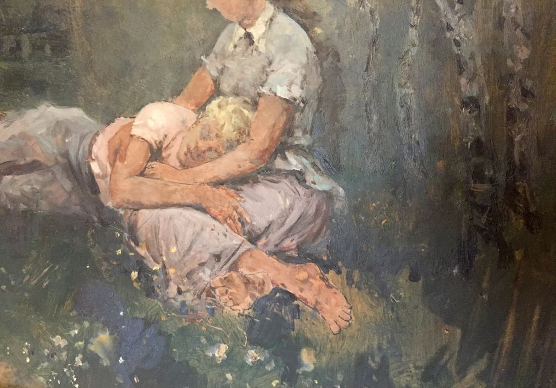 Oil painting Mother with her son Leonid Mikhailovich Stil' - 8