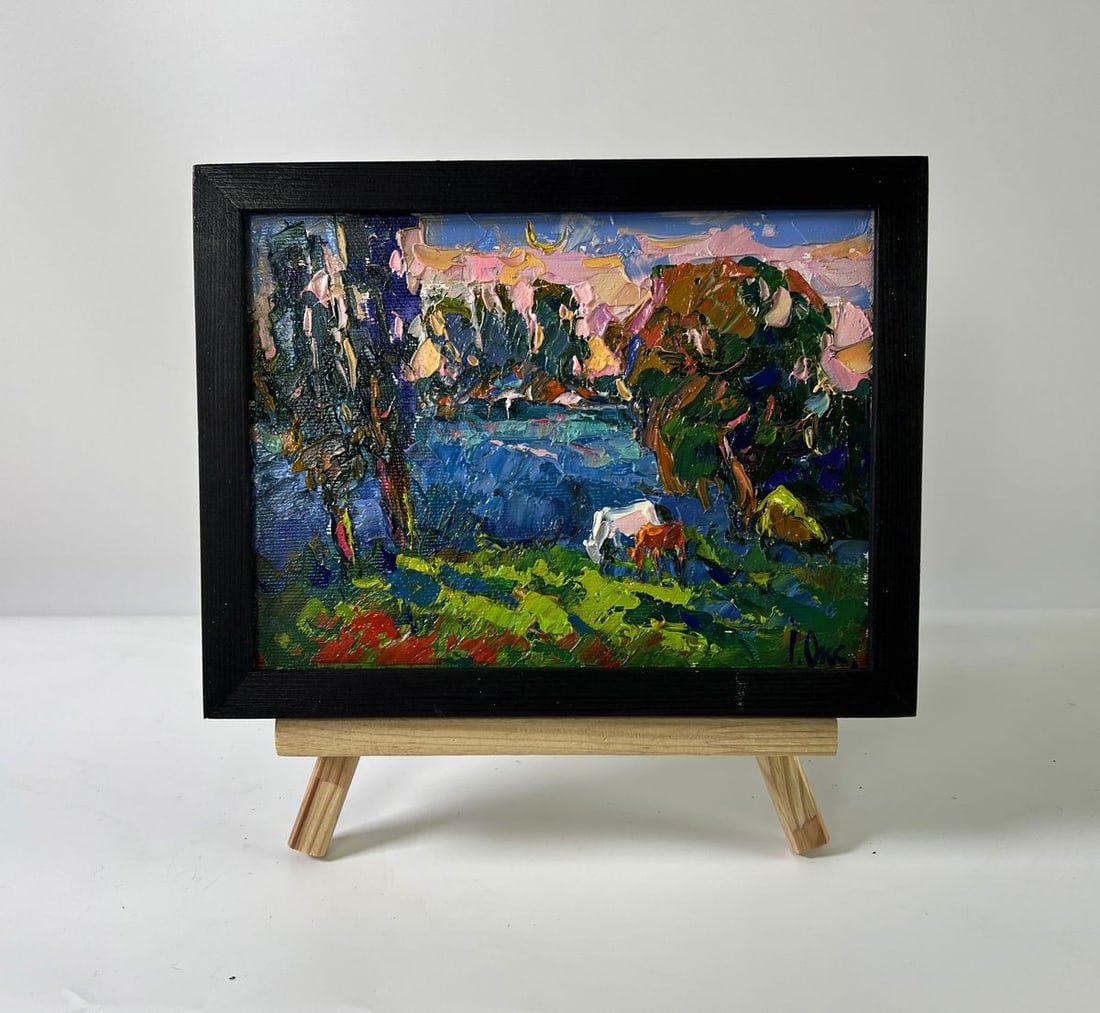 Oil painting Morning nature Oksana Ivanyuk: NoAAA5920Oil painting Morning nature Oksana Ivanyuk captures the freshness of the new day with masterful confidence and expressive color. The artist skillfully layers thick, textured strokes to reveal