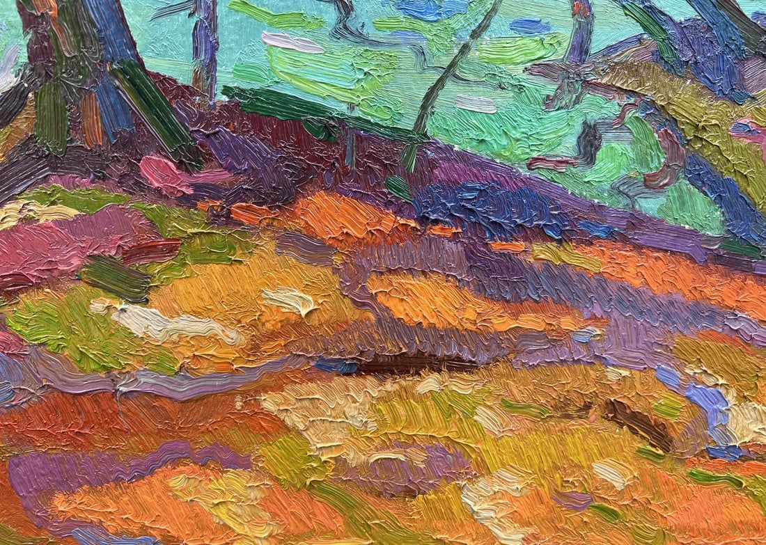 Abstract oil painting autumn coast Peter Dobrev - 9