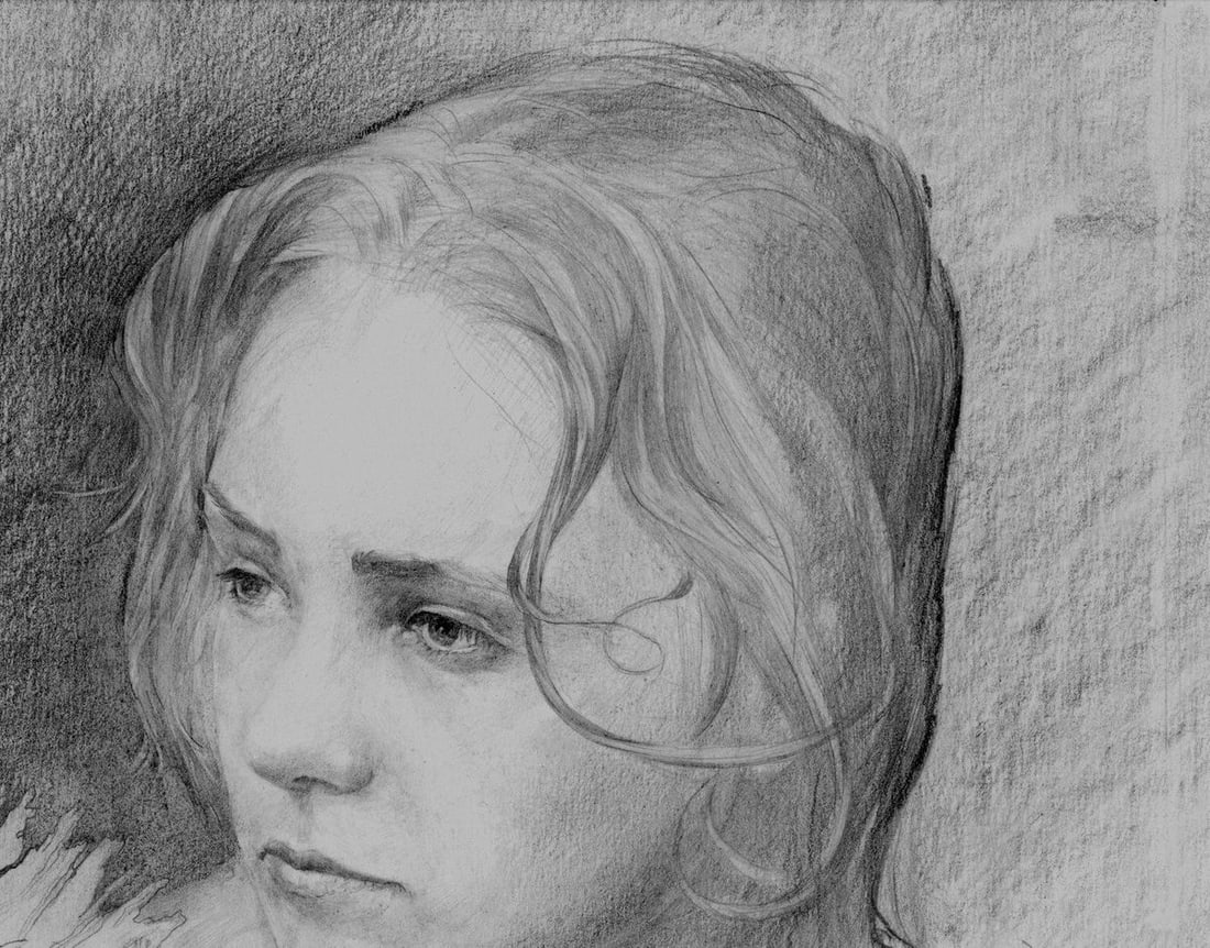 Pencil painting Portrait of a wife Vasily Korkishko - 3