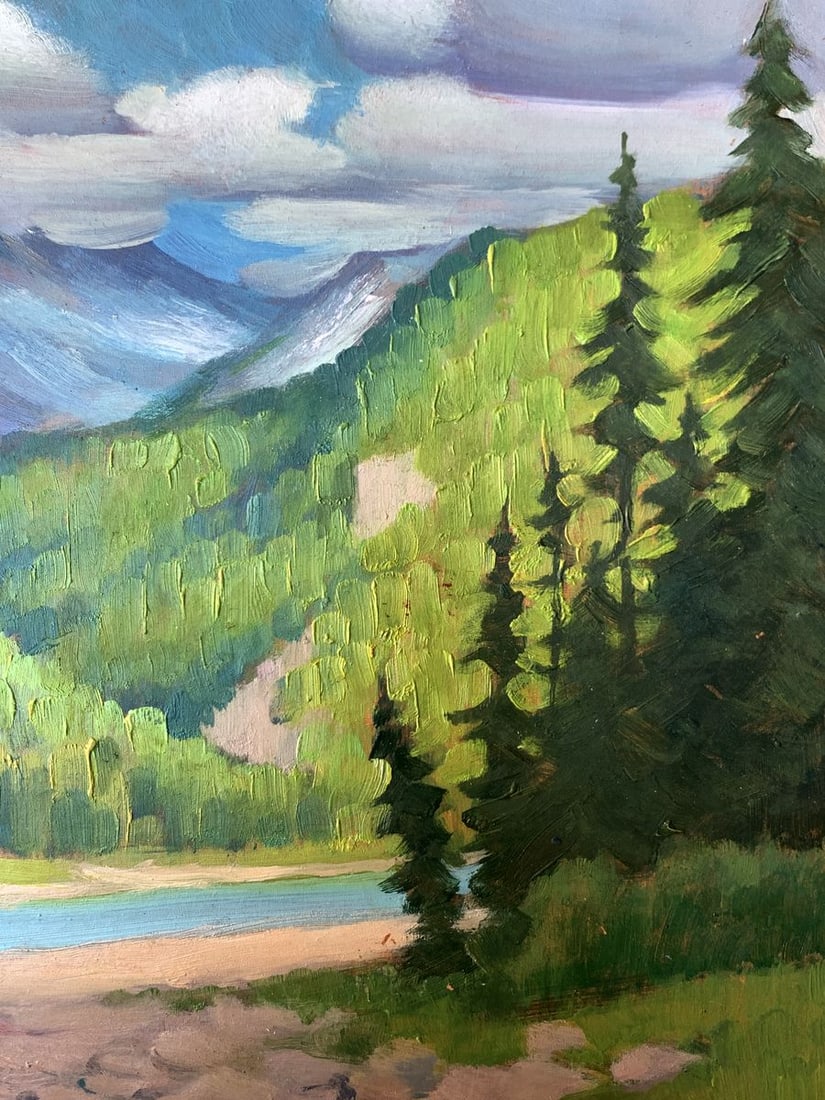 Oil painting Clouds over the mountain Mykhailo Burdylo - 11