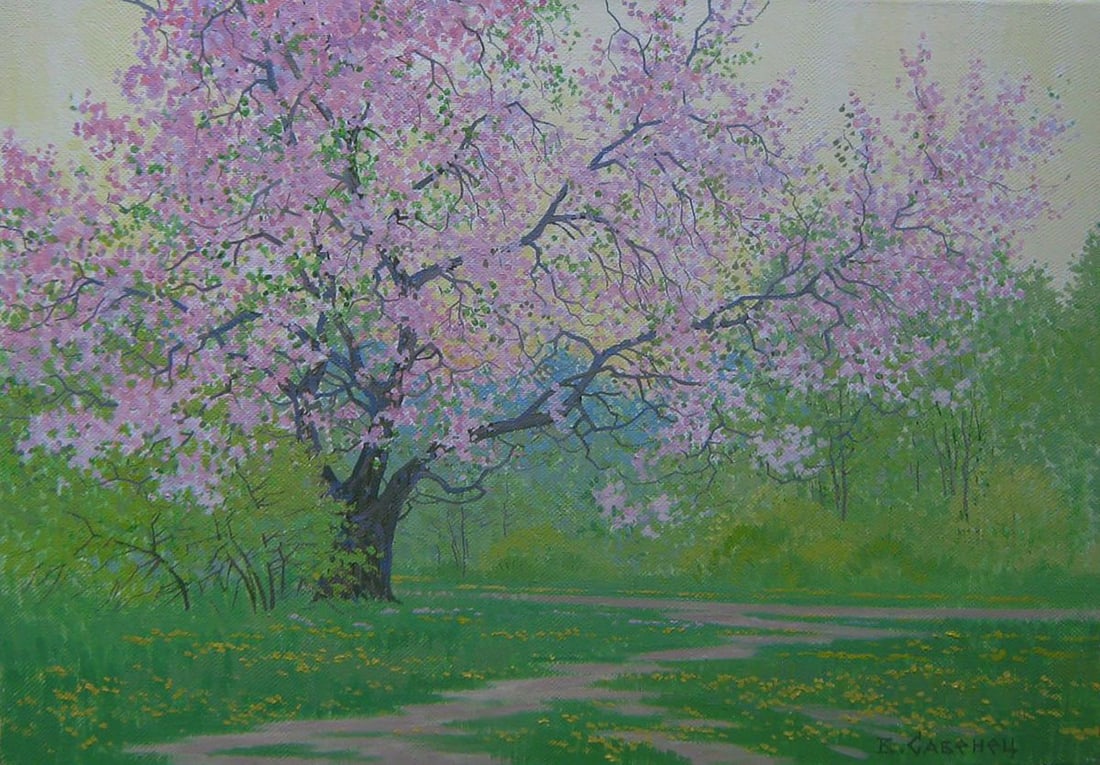 Oil painting Spring of fragrance and blossom Valery Savenets: NoSav 381Oil painting Spring of fragrance and blossom Valery Savenets reflects the artist's high mastery and sensitive perception of seasonal beauty. Savenets works with confident textured