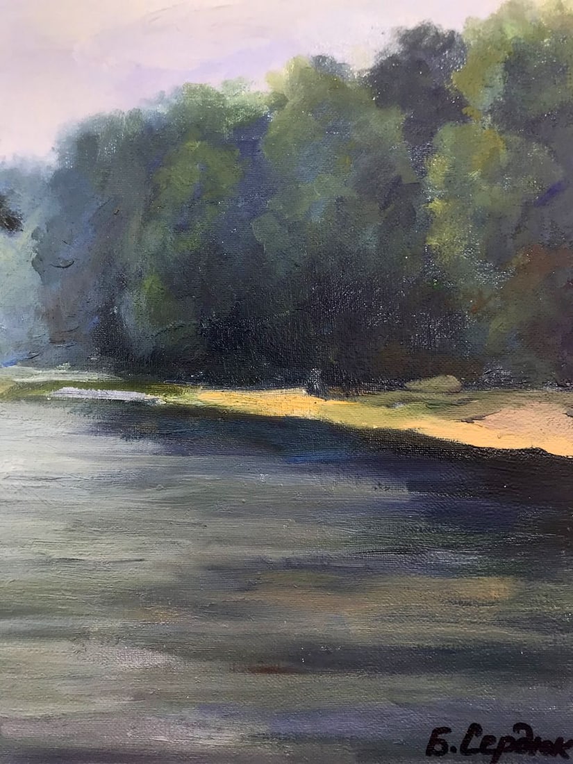 Oil painting River bank Boris Serdyuk - 11