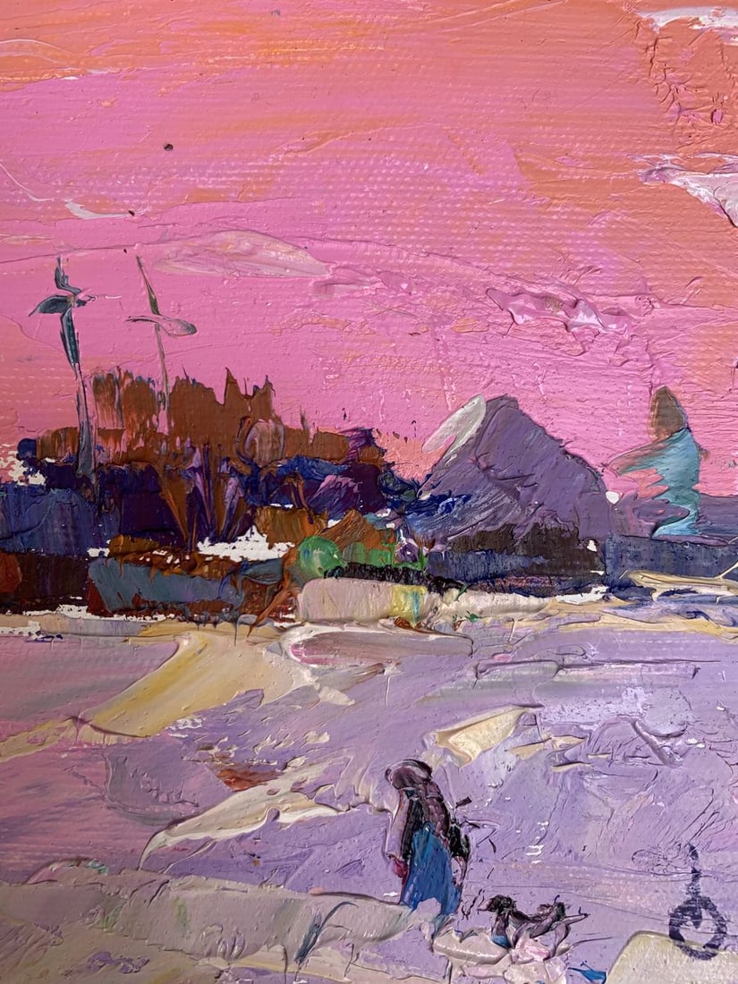 Oil painting It snowed in the evening Oksana Ivanyuk - 10