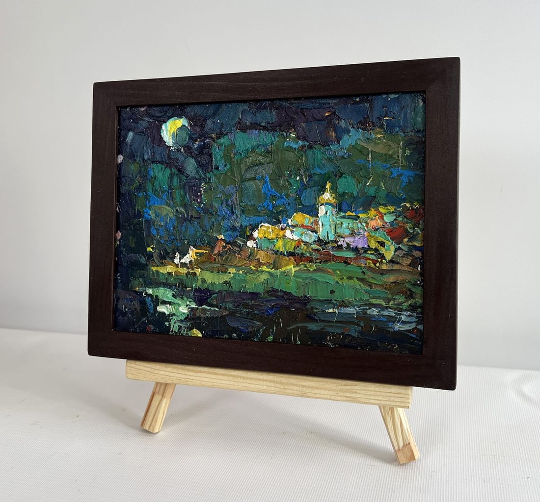 Oil painting The moonlit night illuminates Oksana Ivanyuk - 2