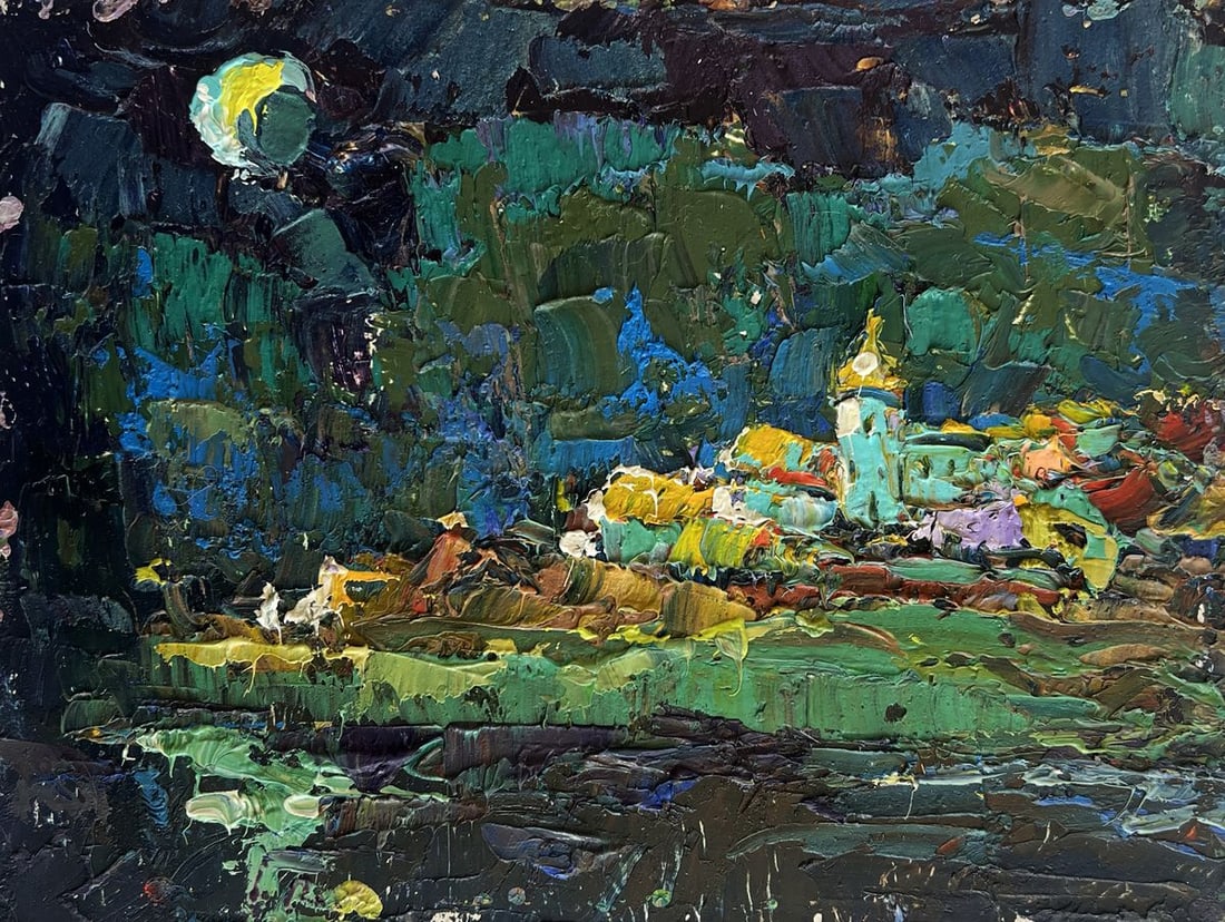 Oil painting The moonlit night illuminates Oksana Ivanyuk - 3