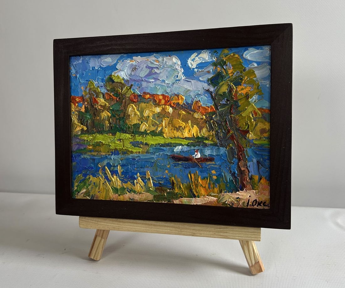 Oil painting Early autumn fishing Oksana Ivanyuk - 2
