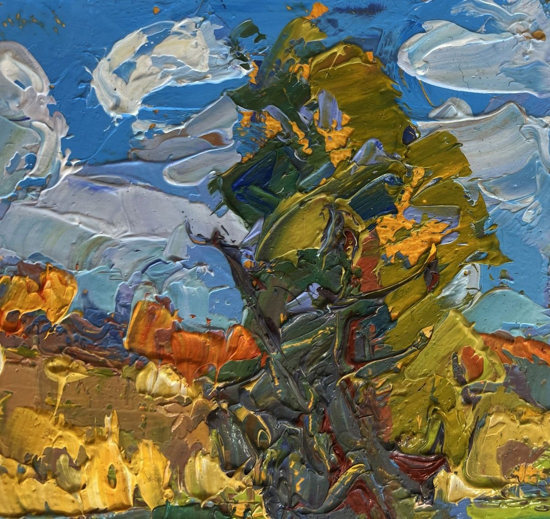 Oil painting Early autumn fishing Oksana Ivanyuk - 5