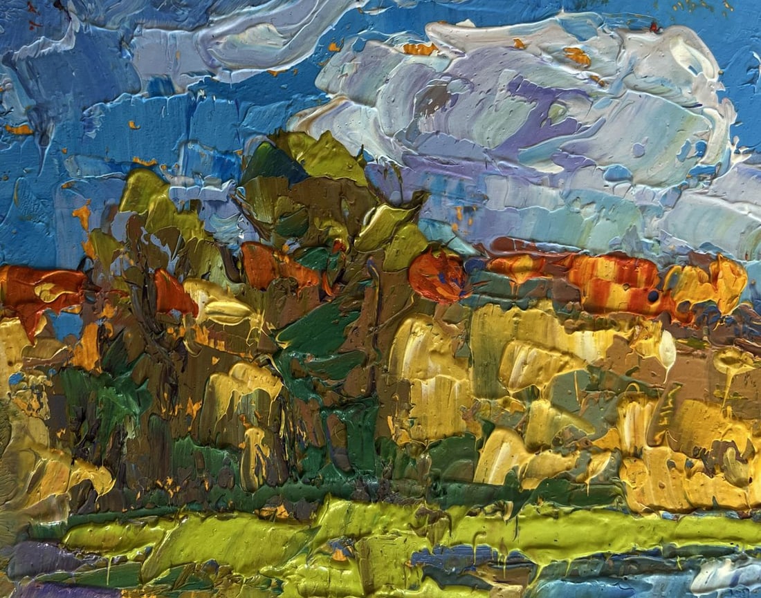 Oil painting Early autumn fishing Oksana Ivanyuk - 6