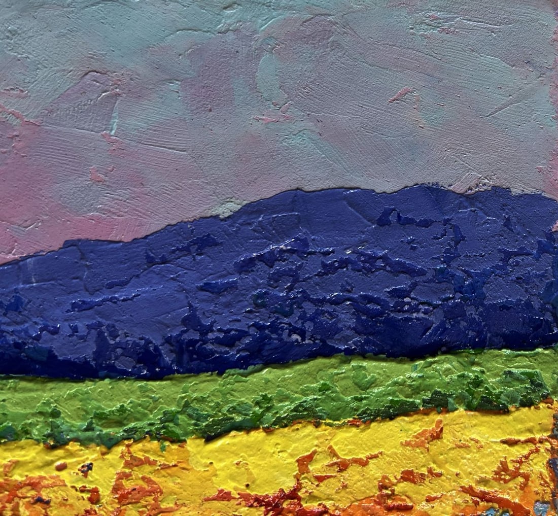 Oil painting Meadows and forest in the sunset glow V. Zadorozhnya - 4