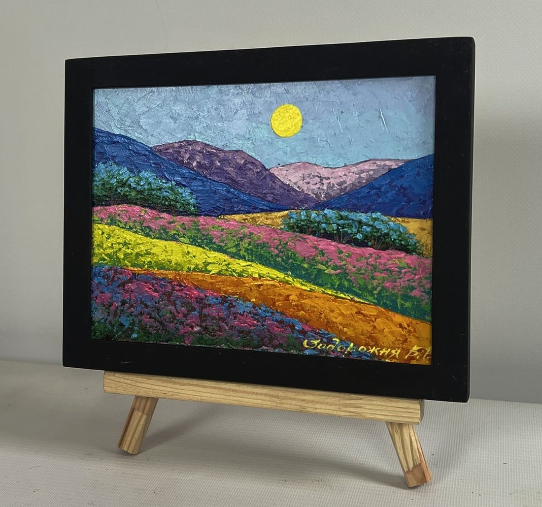 Oil painting Spending time in the mountain fields V. Zadorozhnya - 2