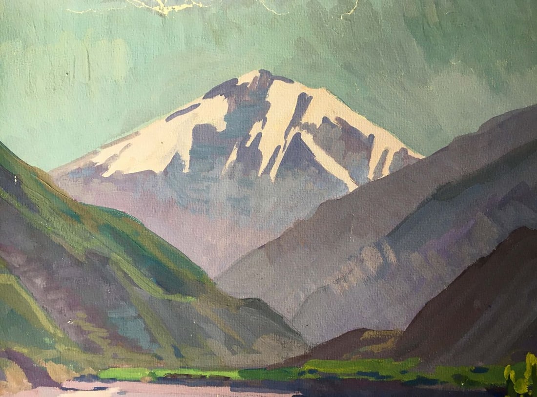 Gouache painting Mountain landscape Chernikov Vladimir Mikhailovich - 4