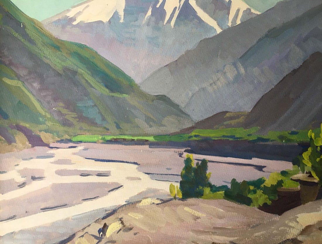 Gouache painting Mountain landscape Chernikov Vladimir Mikhailovich - 5