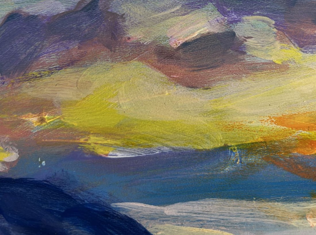 Acrylic painting Fog in the mountain valley Mykhailo Patskan - 5