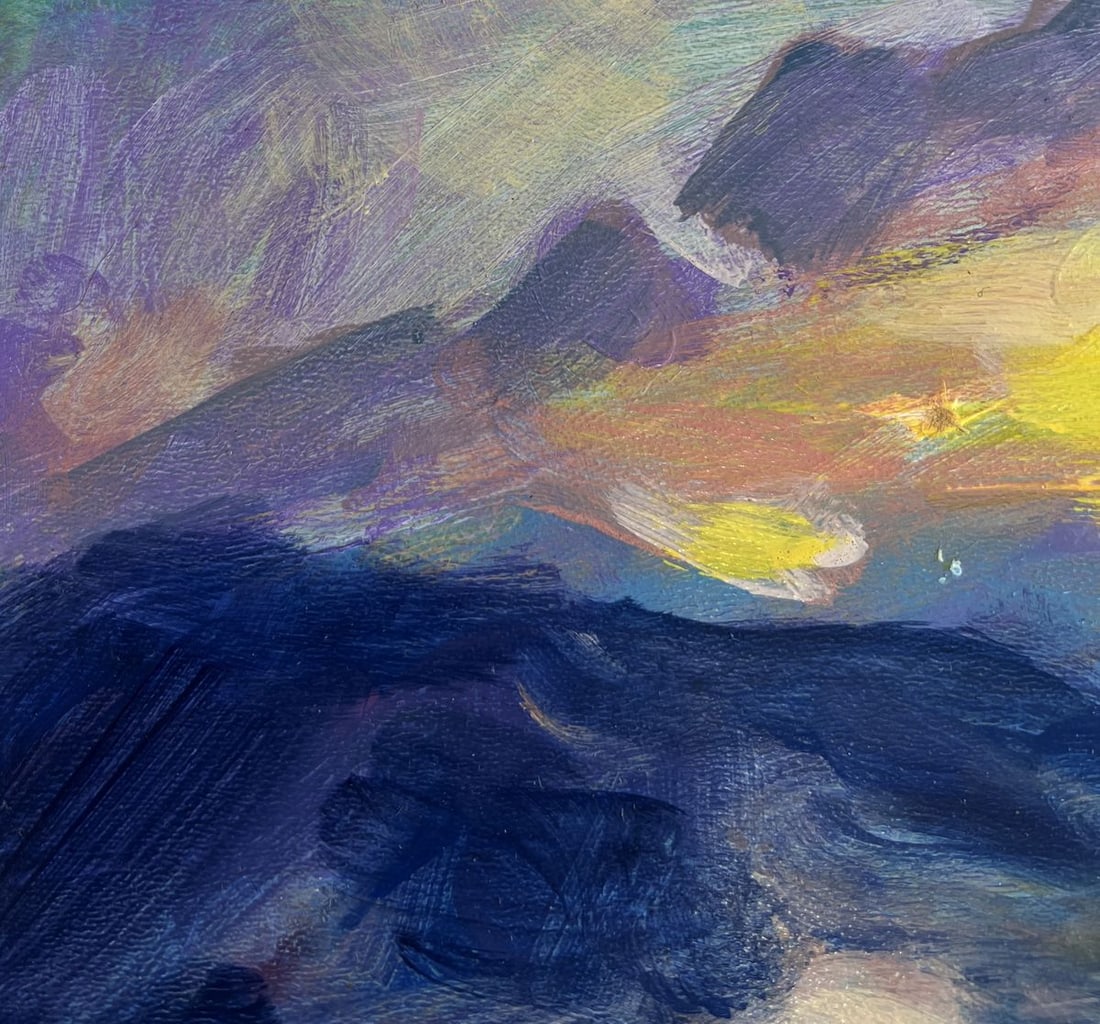 Acrylic painting Fog in the mountain valley Mykhailo Patskan - 6