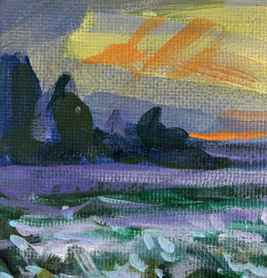 Acrylic painting Sunset and chamomile field Mykhailo Patskan - 6