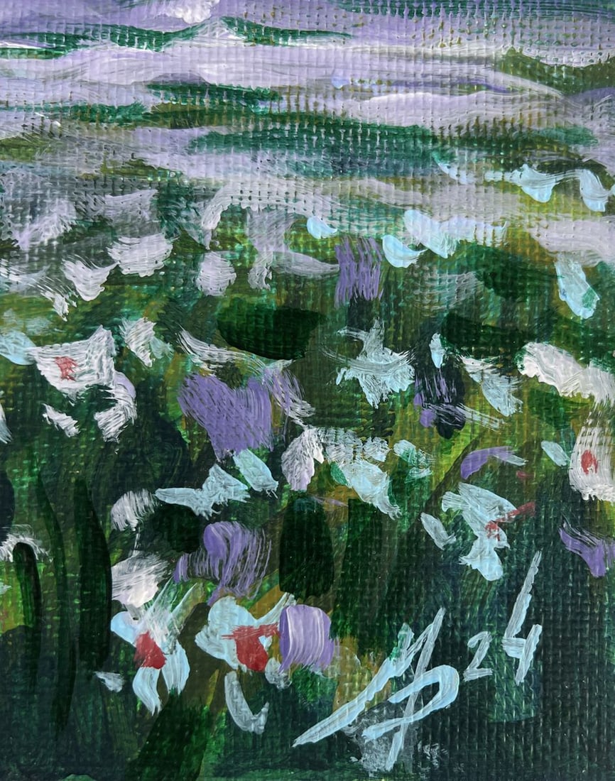 Acrylic painting Sunset and chamomile field Mykhailo Patskan - 9