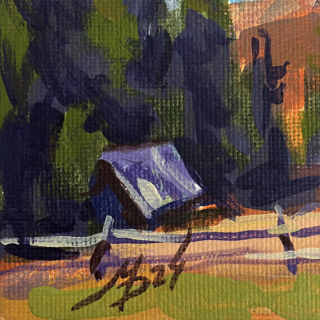 Acrylic painting House in the forest Mykhailo Patskan - 9