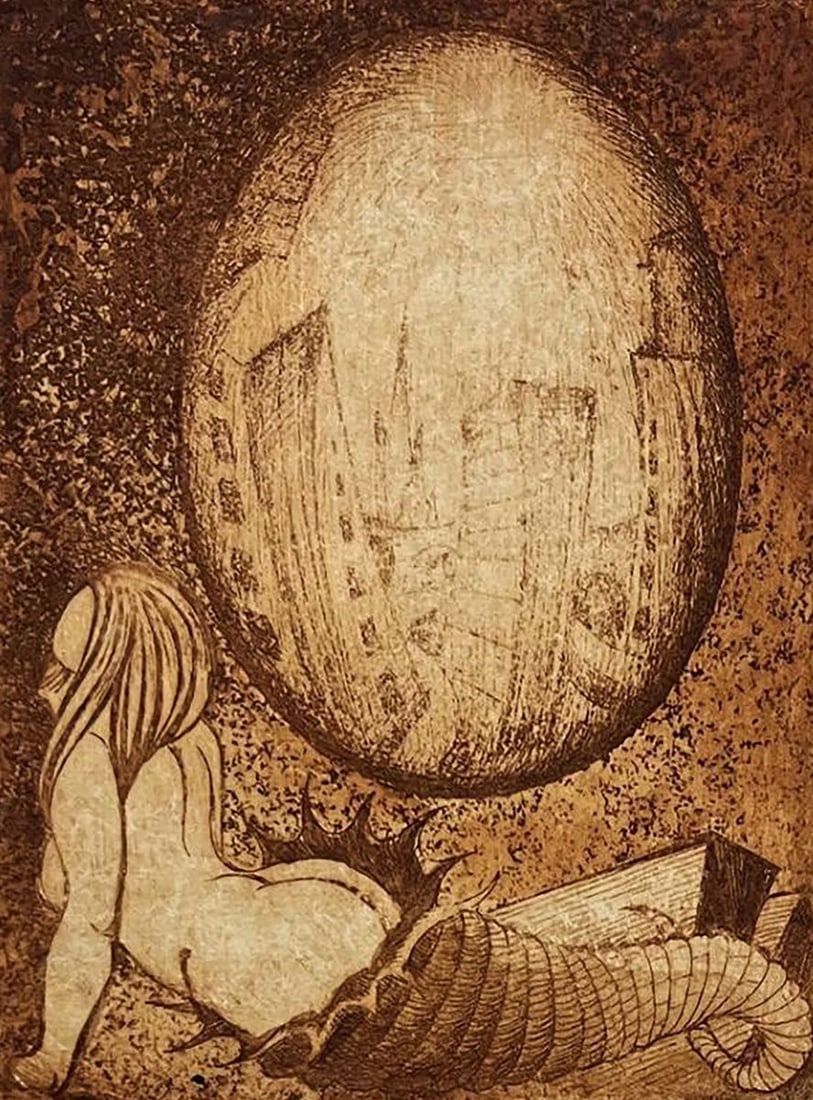 Etching painting Morning Oleksandr Zhmailo: NoGaller 325*** ABOUT THIS PAINTING **** TITLE: "Morning"* ARTISTS: Oleksandr Zhmailo* SIZE: 12x15 cm/'4.72x5.90 inches'* MEDIUM: etching, paper* HAND PAINTED: Original painting from our collection* C