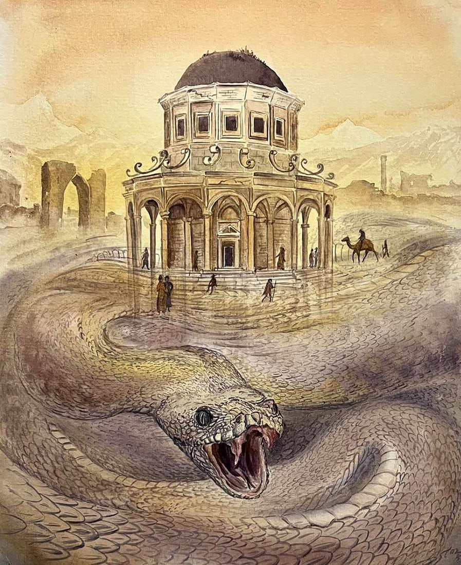 Watercolor painting The gate of paradise Dmytro Startsev: NoGaller 346*** ABOUT THIS PAINTING **** TITLE: "The gate of paradise"* ARTISTS: Dmytro Startsev* SIZE: 31x24 cm/'12.20x9.44 inches'* MEDIUM: watercolor, paper* HAND PAINTED: Original painting from