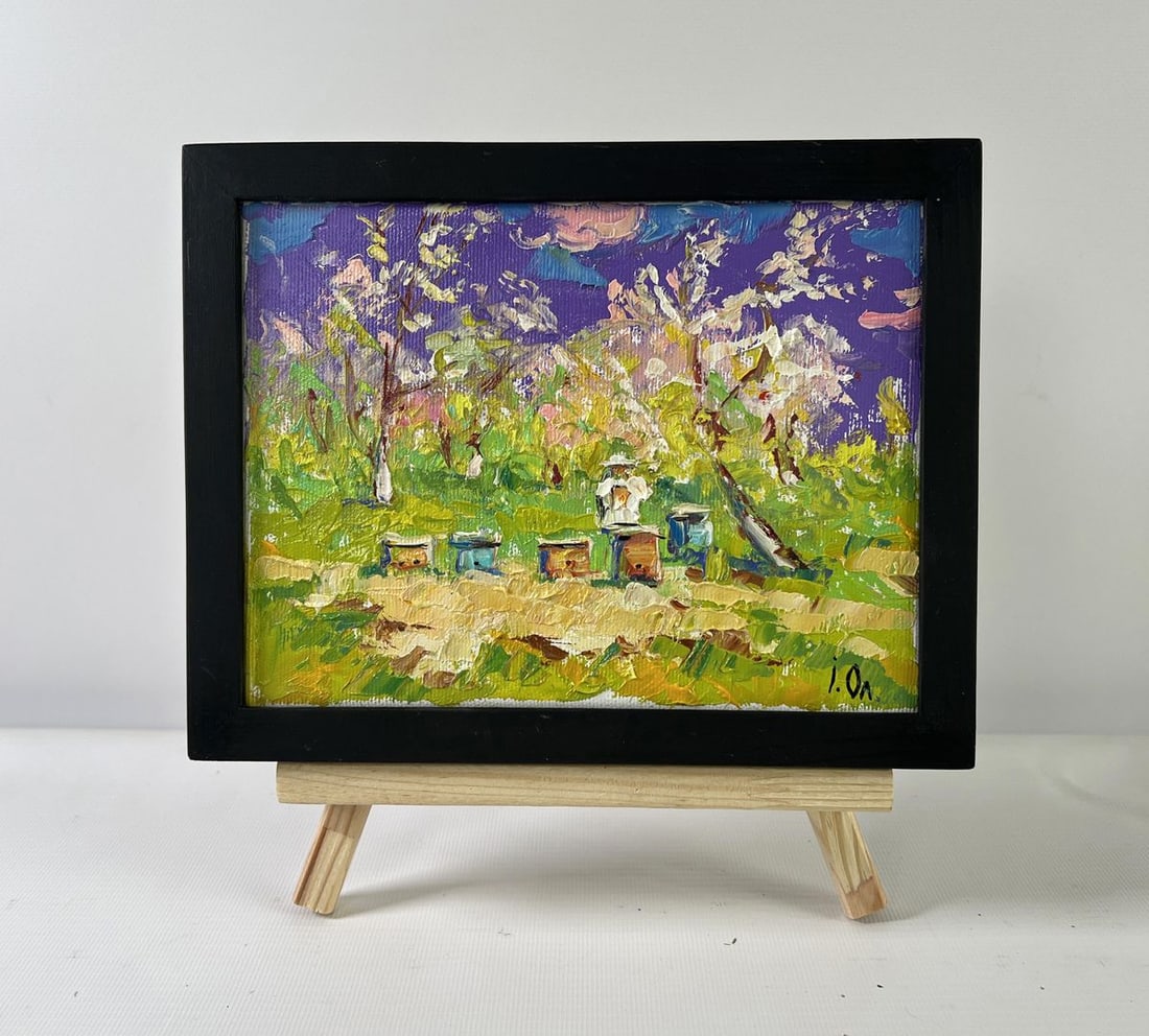 Oil painting Breath of spring Oleksiy Ivanyuk: NoAAA5232The oil painting on Canvas titled "Breath of Spring" immerses the viewer in the heart of a blooming orchard, where nature awakens with vigor, and life pulses beneath a sky bursting with