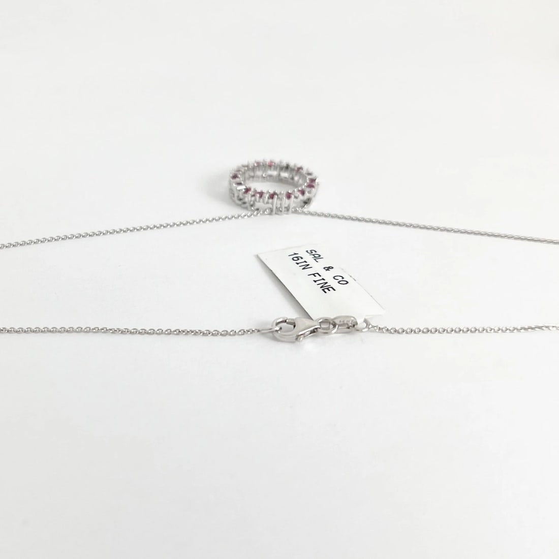 Ruby Diamond Round Circle of Life Pendant Necklace 14K White Gold, .64 CTW - 6