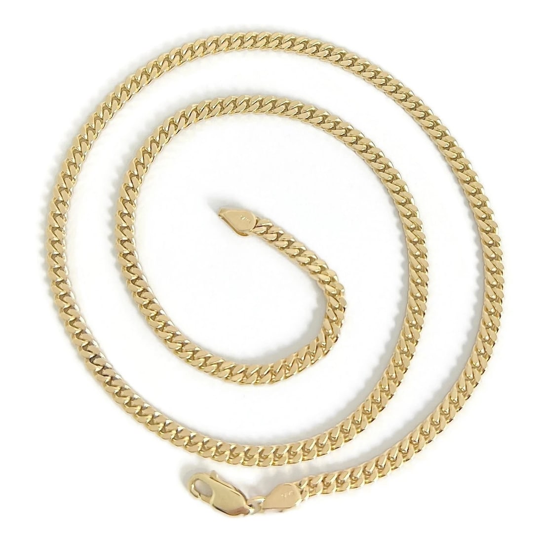 Curb Cuban Chain Necklace 14K Yellow Gold, 16 Inches, 3 mm: Curb Cuban Chain Necklace 14K Yellow Gold, 16 Inches, 3 mm This is a beautiful necklace. Please let us know if you have any questions. Metal: 14K yellow gold Weight: 15.09 grams Stamped: 14KT Length: 
