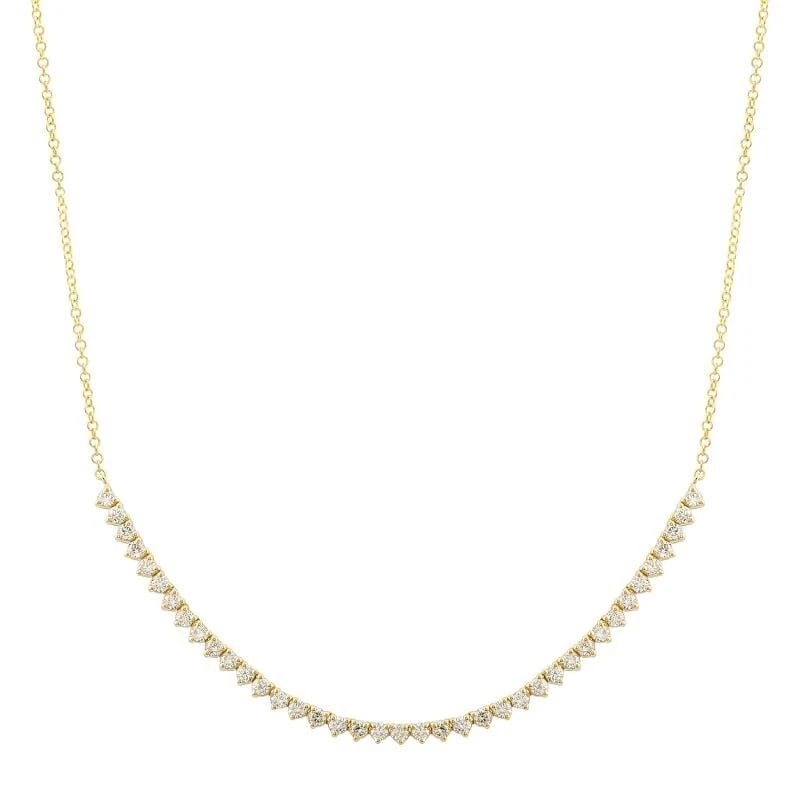 Half Diamond Tennis Chain Necklace 14K Yellow Gold Adjustable, .85 CTW: Half Diamond Tennis Chain Necklace 14K Yellow Gold Adjustable, .85 CTW Make a statement with this beautiful necklace. Please let us know if you have any questions :) Diamonds: 39 round brilliant cuts,