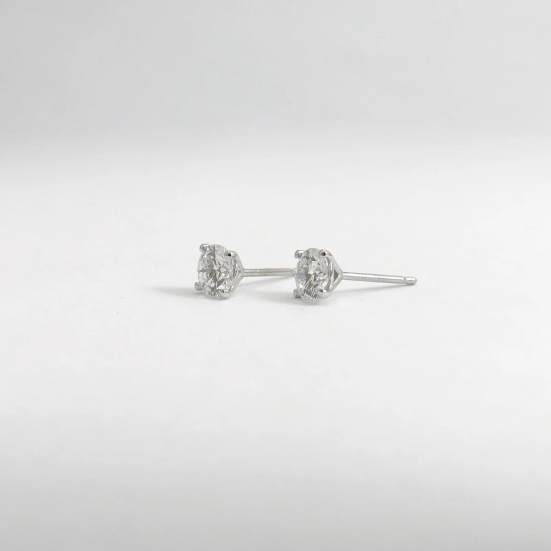 GIA Round Diamond Platinum Stud Earrings D VS1 Triple Excellent 4-Prong, .80 CTW - 11
