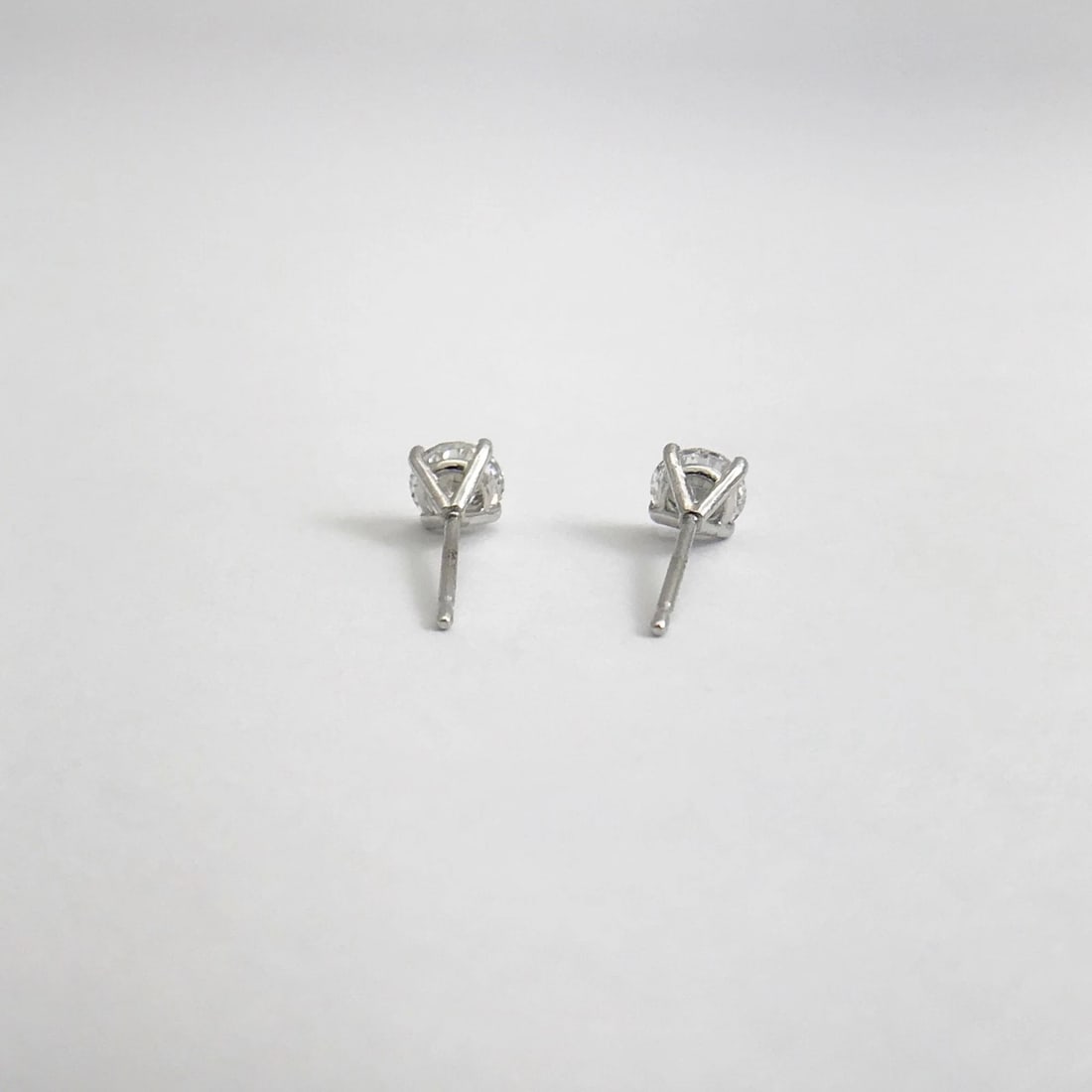 GIA Round Diamond Platinum Stud Earrings D VS1 Triple Excellent 4-Prong, .80 CTW - 9