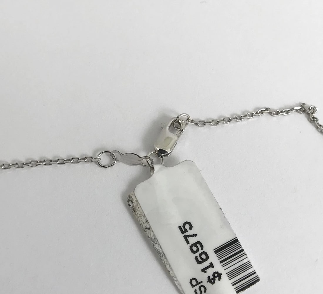 Diamond Drop Stick Pendant Necklace 14K White Gold, 1.73 CTW, 4.95 Grams - 12