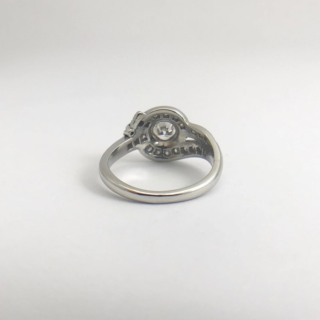 Vintage Art Deco Diamond Platinum Asymmetrical Ribbon Ring .83 ctw, 7.31 Grams - 9
