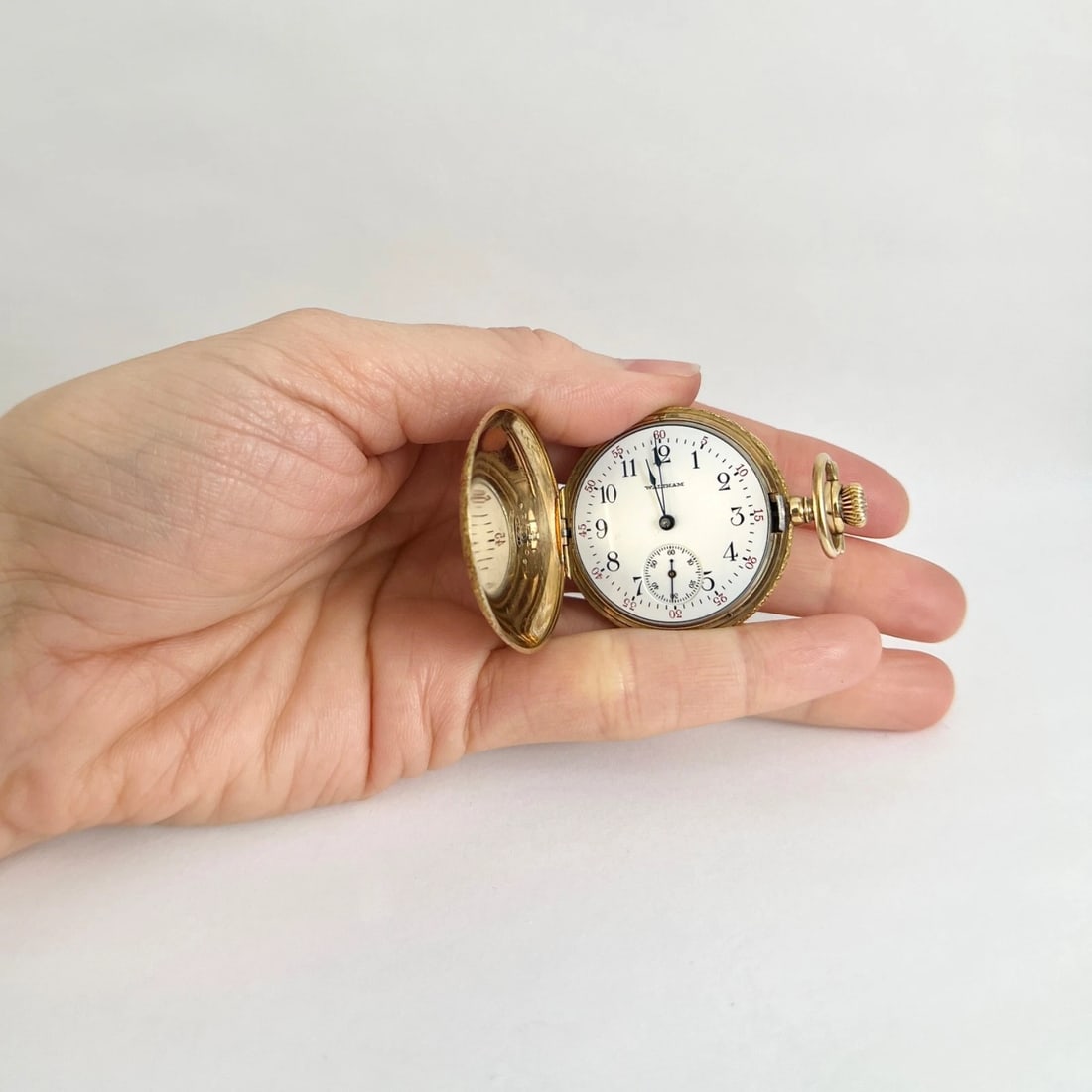 Antique Waltham Ornate Pocket Watch 14K Yellow Gold, 1900-1910, 35 mm, 38.8 Gram - 5