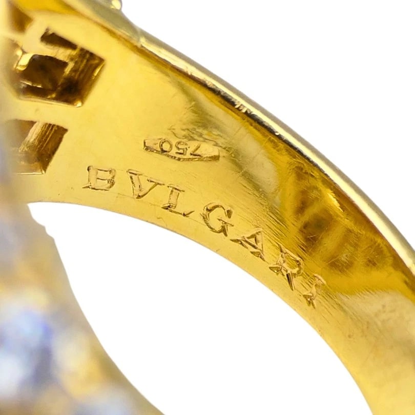 Bvlgari Bulgari Yellow Sapphire RING Gold Aquamarine Diamond Vintage Jewelry - 10